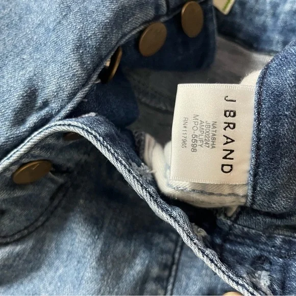 J Brand High-Waisted Sailor Button Jeans, Size [24], Blue Wash, Natasha - Picture 11 of 13